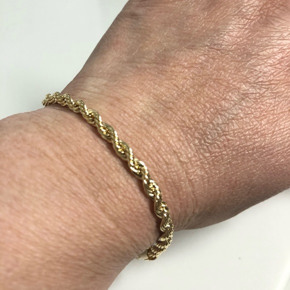 18k Gold Filled Rope Bracelet - Picture 4 of 6